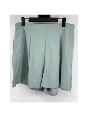 Ardene Women's High-Waisted Linen Shorts Size XL Sage Green Summer
